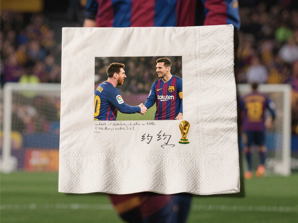 惊！梅西与巴萨历史性“餐纸巾合同”即将拍卖，起拍价高达273万